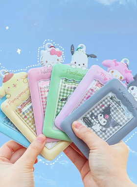 Kawaii Sanrio Keychain Cinnamoroll Photo Card Kuromi Card Ho