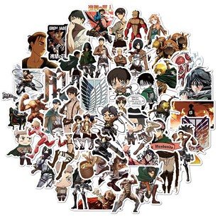 50Pcs/Set Attack on Titan Anime Cartoon Stickers for Skateb