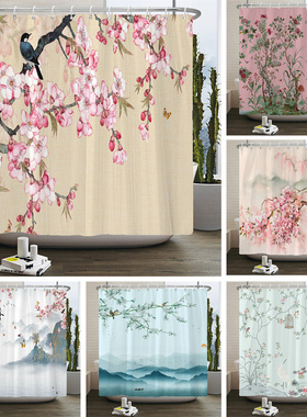 Flowers and Birds pattern Shower Curtain 3D Bath Screen