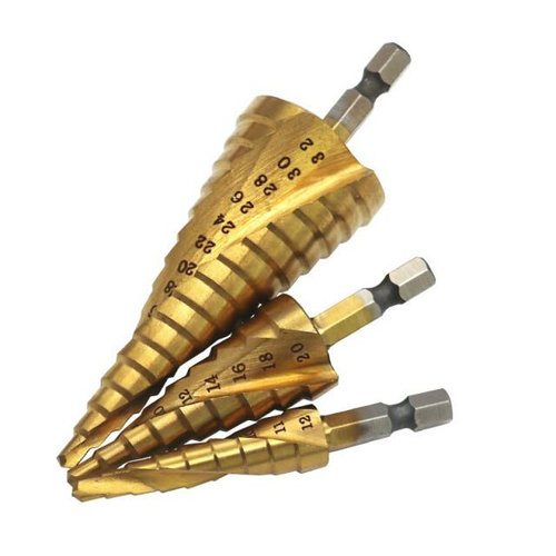 1Set 3Pcs 4-12/20/32mm HSS Spiral Grooved Center Drill Bit S