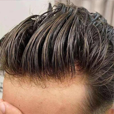 Mens Microskin Capillary Prosthesis Hairpiece Unit Full Skin