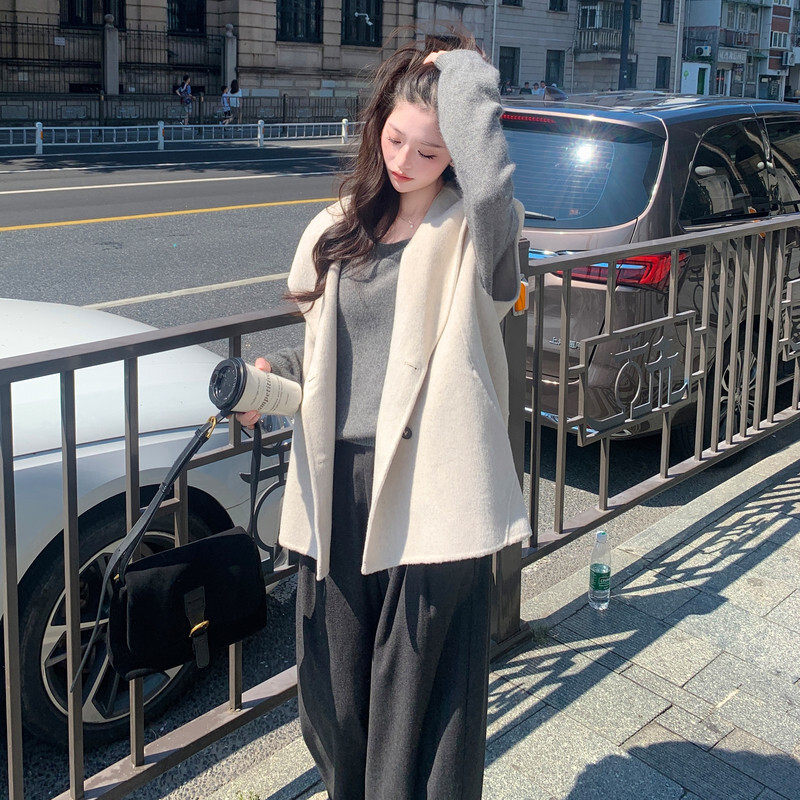 韩版绵羊毛马甲女中长款春季外穿显瘦马夹