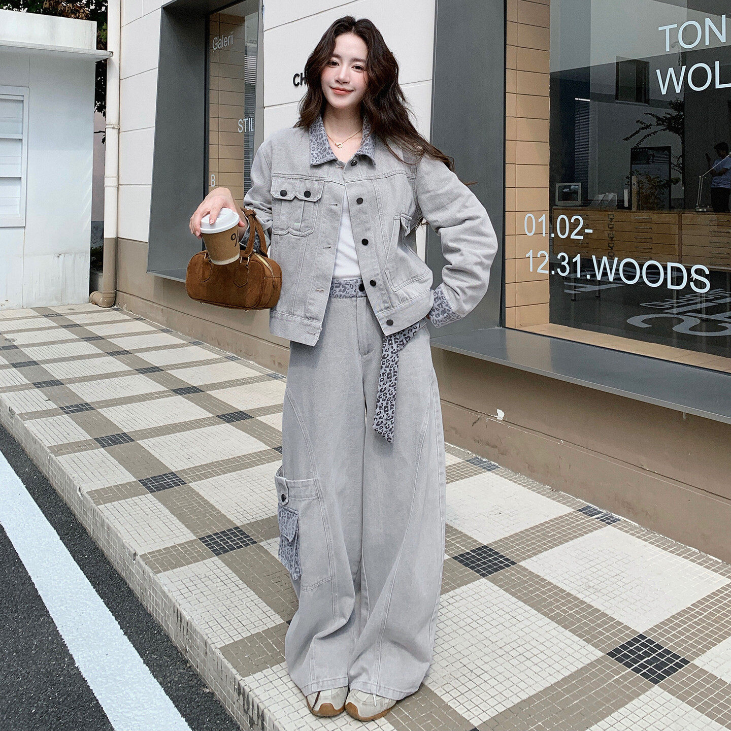 学院风两件套女韩系百搭套装 显瘦休闲时尚女装 小个子微胖