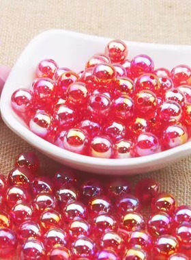 6mm8mm10mm透明 AB彩 圆珠亚克力 彩珠diy配件手链项链饰品散珠子