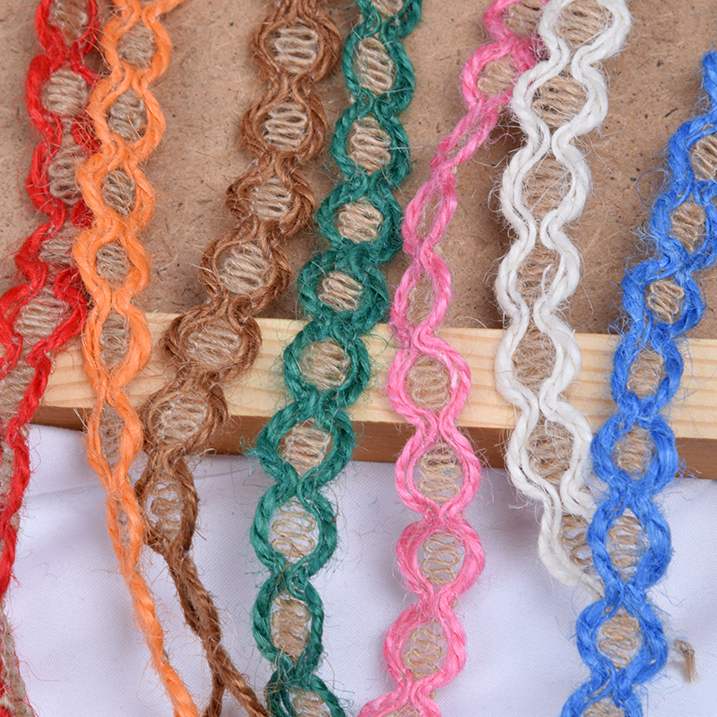 1.3mm宽8字彩色黄麻绳花边 手工diy装饰包囊瓶子材料10米一捆,居家布艺,花边,淘宝优惠券,粉丝福利购,淘宝优惠卷