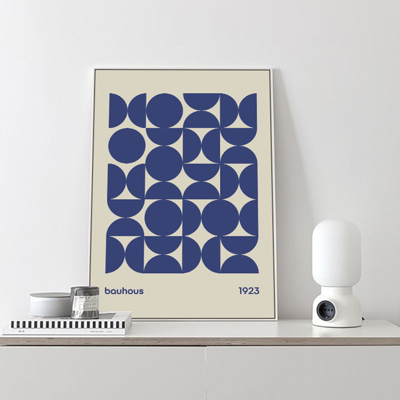 BAUHAUS包豪斯简约艺术装饰画北欧ins风几何色块壁画工作室挂画图片