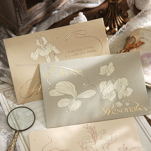纸先生烫金信封 繁花歌系列 花卉主题文艺书写明信片励志手账留言祝福信纸信封