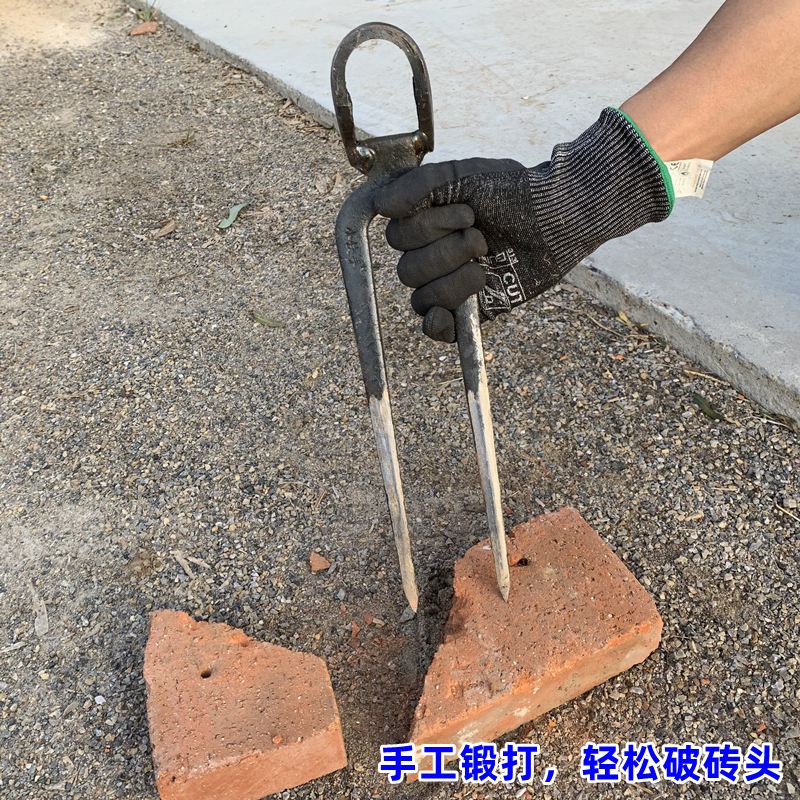 多功能锄头农用老式挖地羊角锄头开荒二齿挖土锻打农具开荒羊镐锄