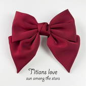 酒红色蝴蝶结发夹缎面发饰发卡订婚头饰法式 女童儿童鸭嘴夹子定型