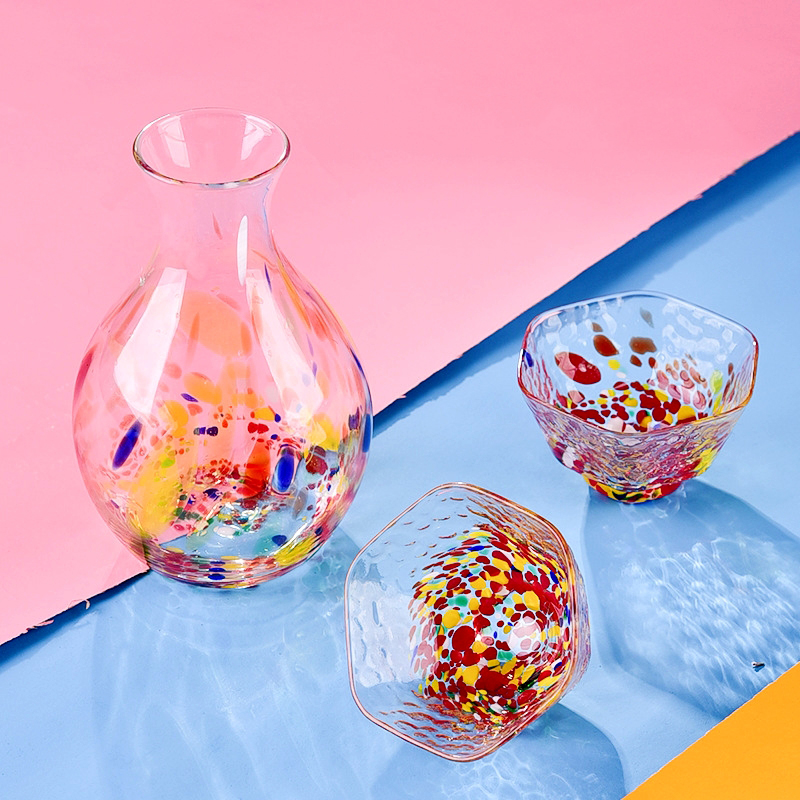 日式彩点系列回畔森林清酒杯