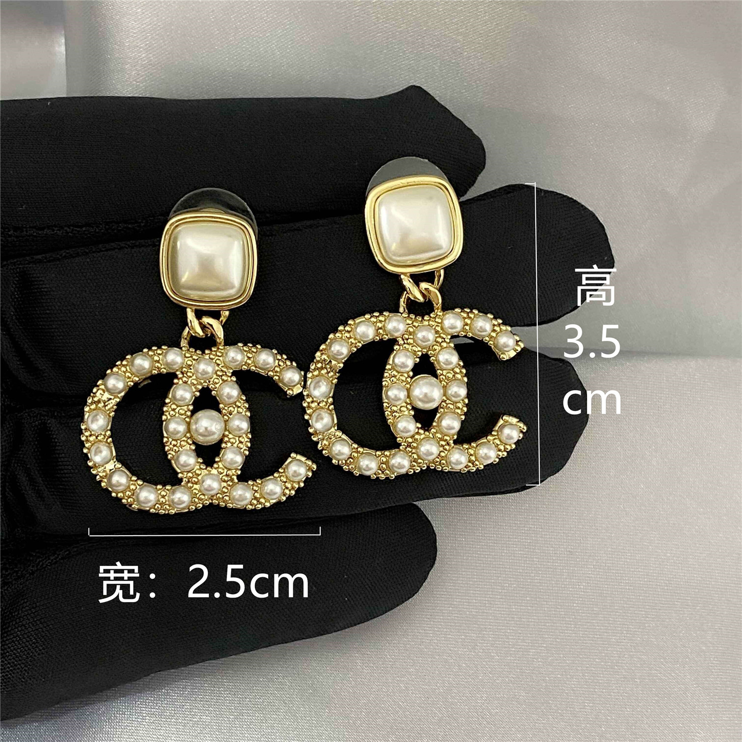 珍珠吊坠滴油镶钻耳环女