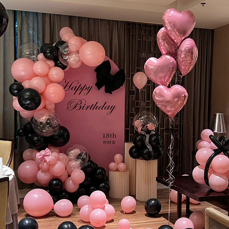 网红成人礼18十八岁生日装饰场景室内布置男士女孩气球背景墙kt板