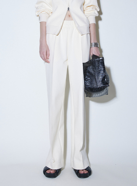 PHISM秋冬后中毛边直筒卫裤女运动休闲阔腿长裤 033P04