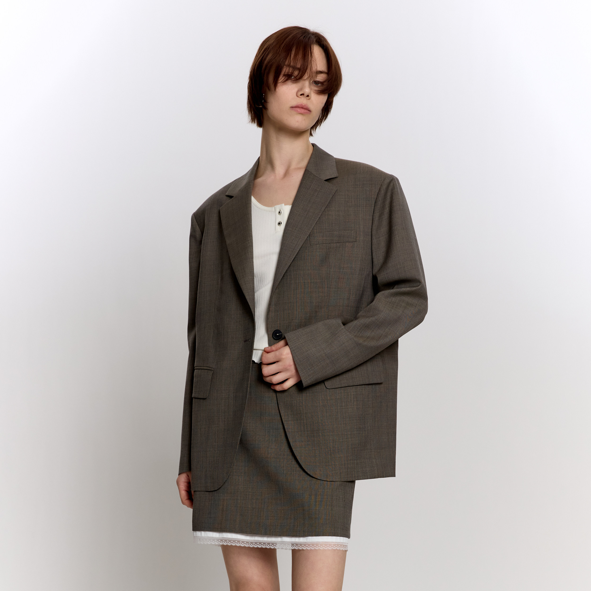 PHISM26年春夏新品女款宽松西服外套女款西装