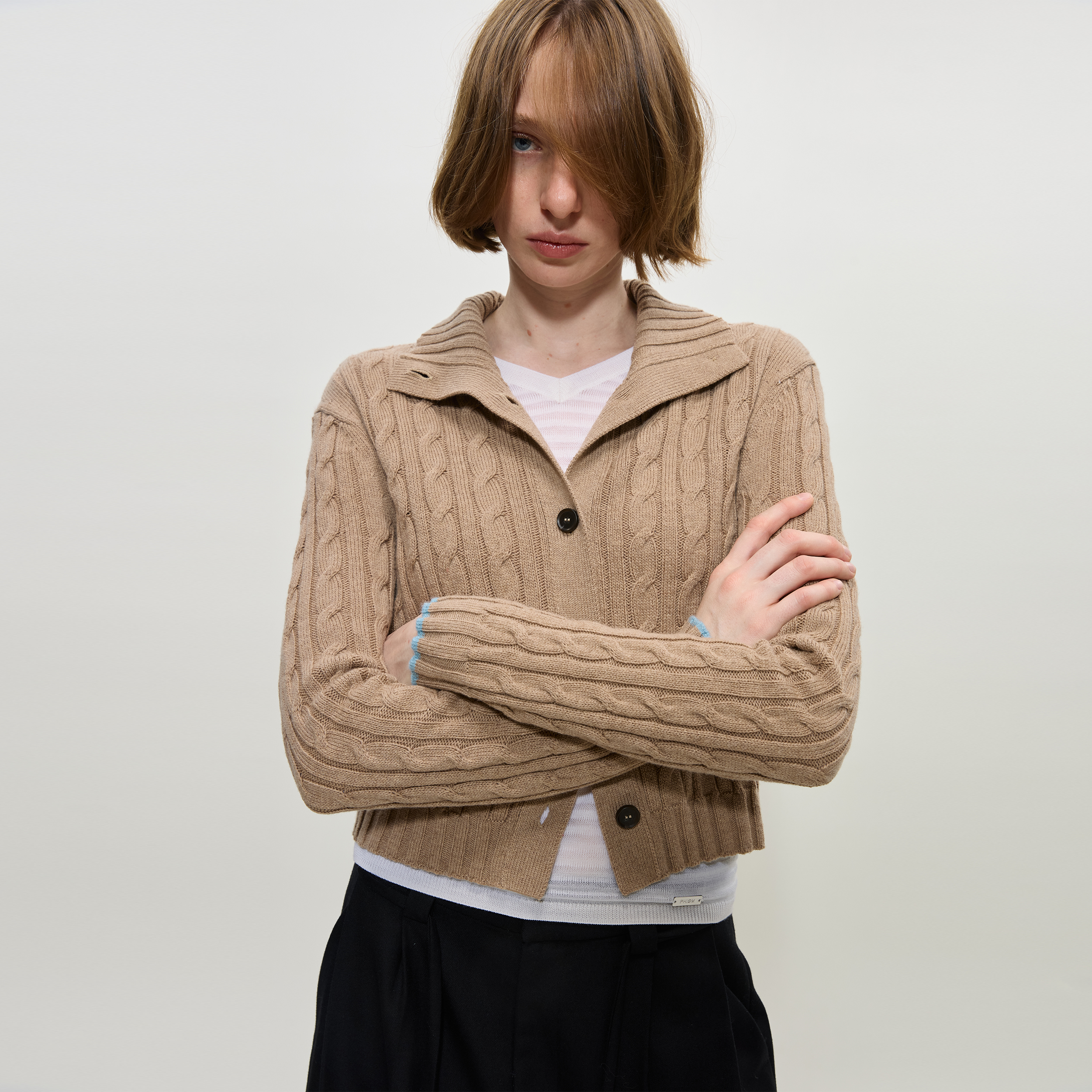 【新品首发】25年秋冬新品麻花短款毛衣含羊毛舒适开衫女款毛衣