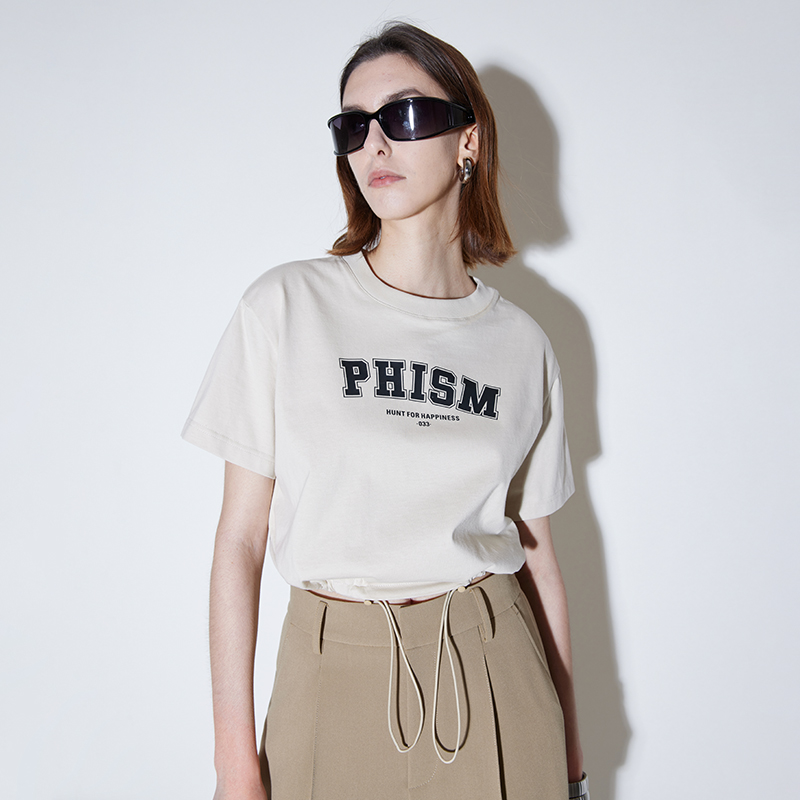 PHISM宽松抽绳短T恤033T11