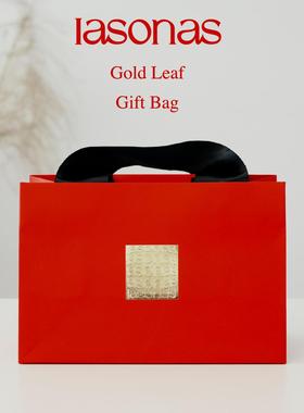 「请随礼盒一起购买」iasonas金箔红色礼品袋情人节婚庆送礼