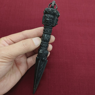 藏传密宗法器尼泊尔三面降魔金刚橛天铁普巴杵佛堂家居摆件可定制