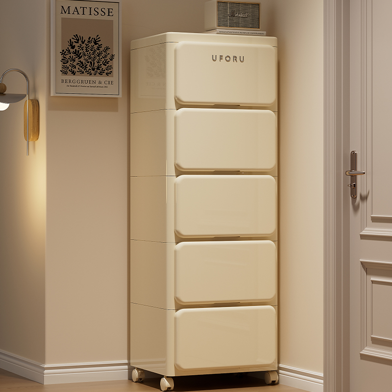 五斗柜客厅卧室移动收纳柜简约抽屉柜无甲醛玄关柜办公桌下储物柜