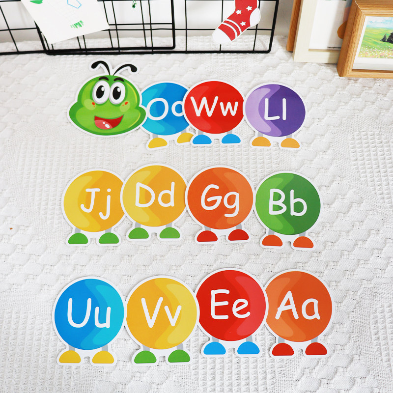 毛毛虫单词卡可擦写教学道具