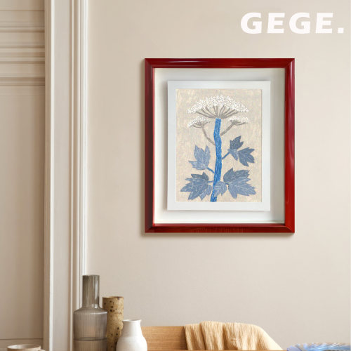 叠器蓝枝】GeGe挂画复古玄关高级感北欧卧室书房现代中古风客厅画