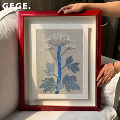 叠器蓝枝】GeGe挂画复古玄关高级感北欧卧室书房现代中古风客厅画