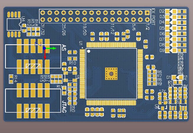 EP4C小系统板原理图+pcb设计EP4CE6E22C8开发板FPGA设计资料