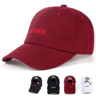欧美俚语DAMN HAT 鸭舌帽韩版潮流湾沿棒球帽纯棉