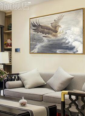 网红雄鹏展翅办公室背景大挂画老鹰茶程室饰画大展鹰宏图壁画装鹏