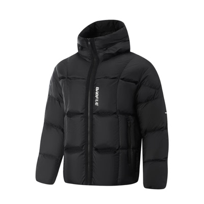 李宁反伍BADFIVE鸭绒保暖羽绒服男短款防泼水外套冬AYMV117-1