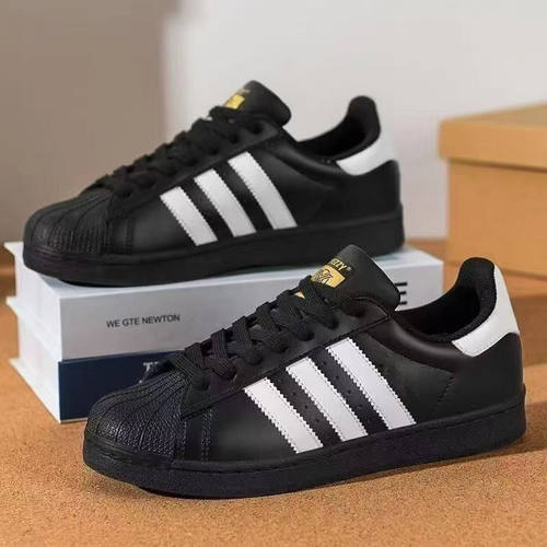 莆田金标板鞋经典简约阿迪贝壳头小白鞋轻便透气三条杠休闲男女鞋