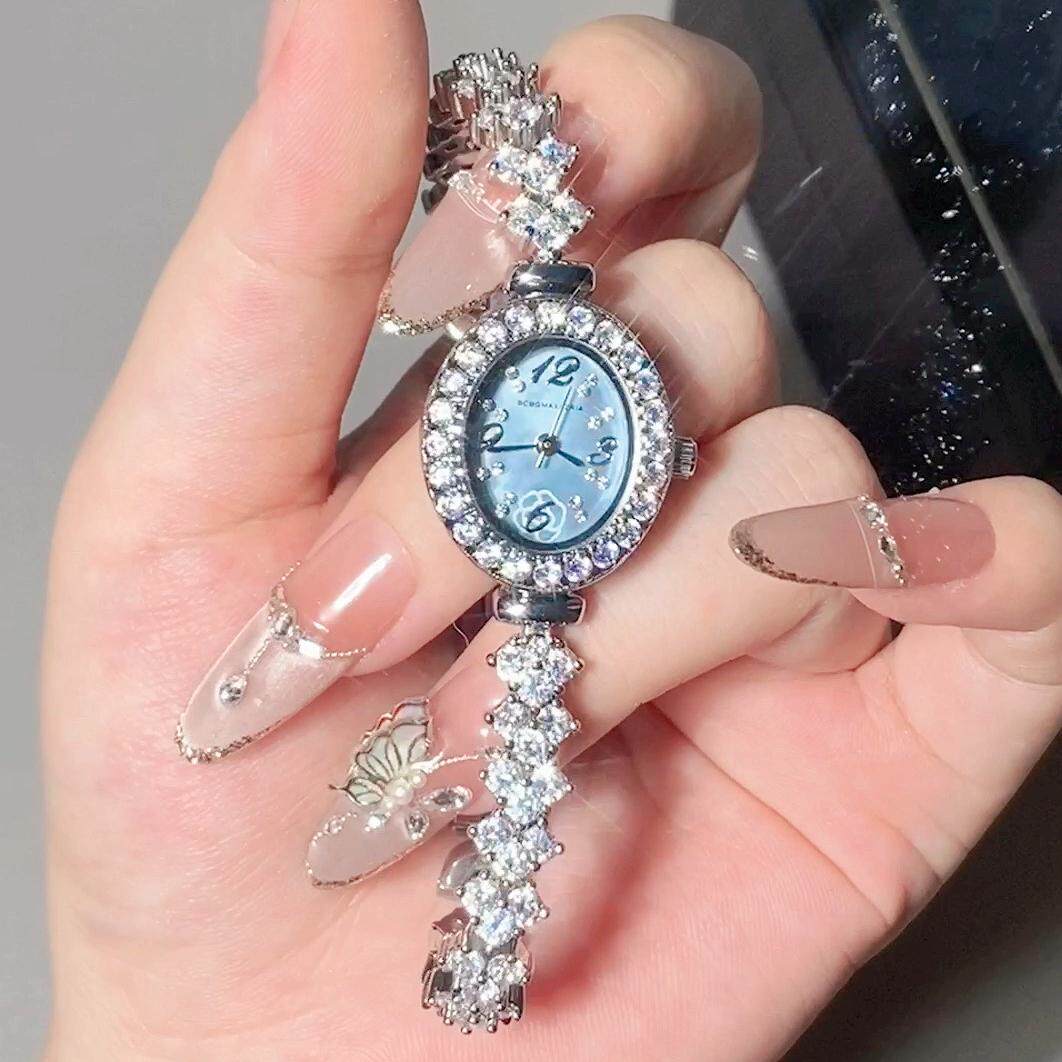 杨美丽同款 BCBG满钻手表女小众轻奢腕表椭圆表盘生日圣诞礼物19