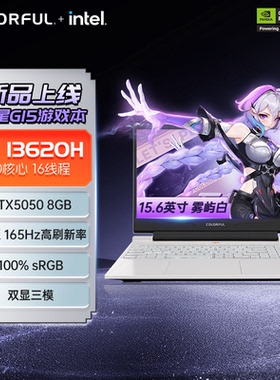 七彩虹隐星G15游戏笔记本电脑13代酷睿处理器RTX5050满血独显直连165HZ雾屿白全能学生办公设计笔记本电脑