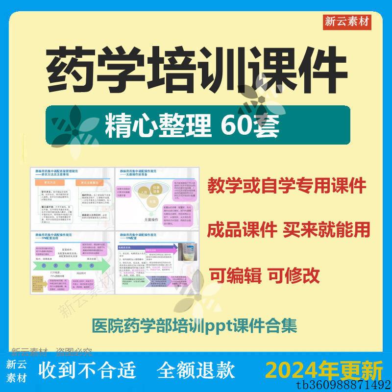 医院药剂科药物课件模板培训咨询合理部ppt药物应用药学业务学习
