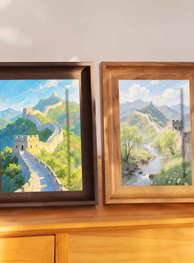 【原创】万里长城四季风景摆台画