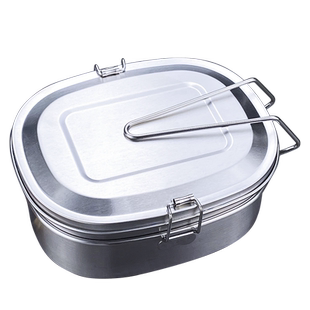 304饭盒不锈钢食品级材质上班族学生食堂打饭餐盒老式饭缸蒸饭盒