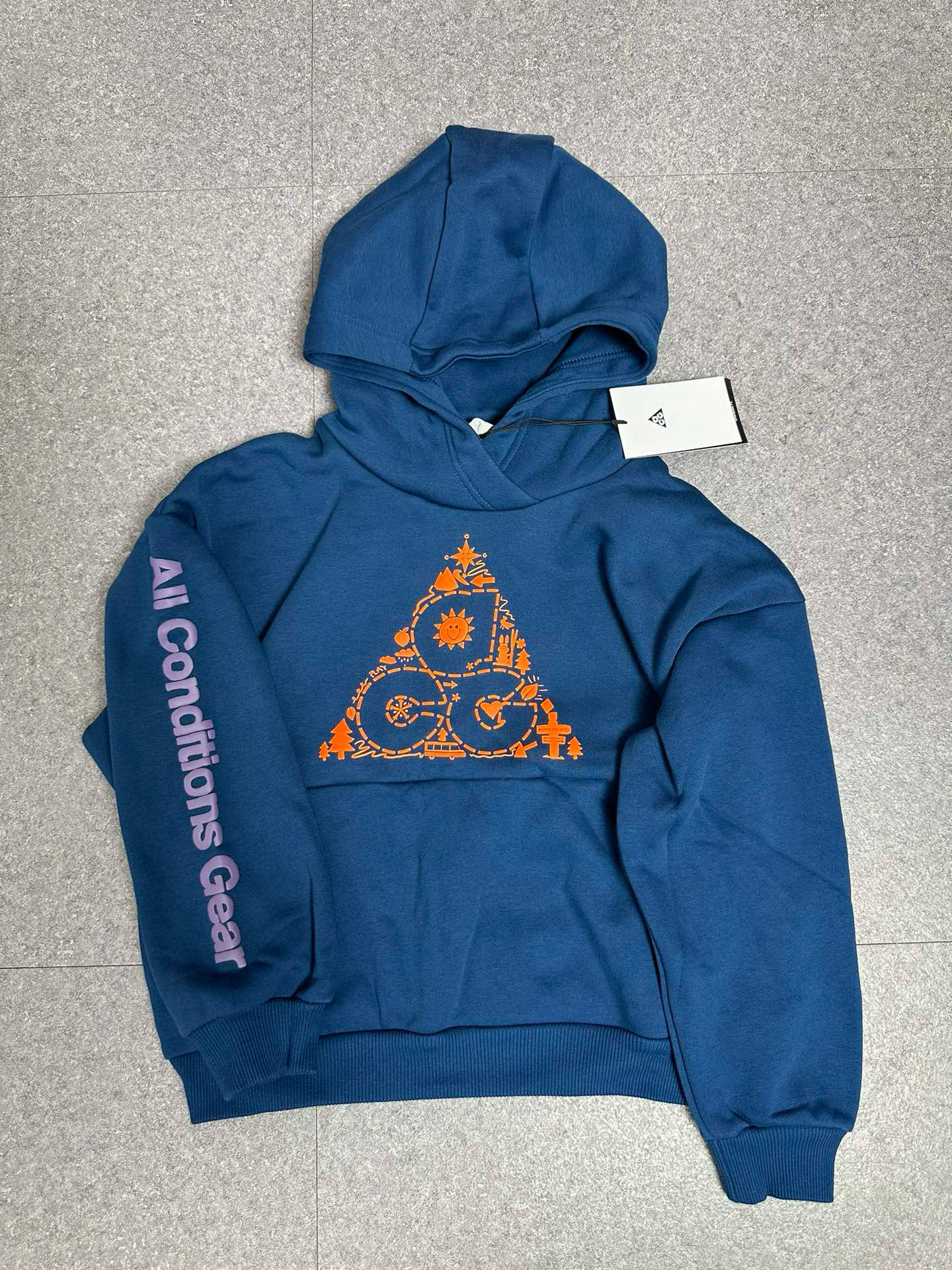 耐克正品nike acg儿童男童女童秋冬休闲加绒帽衫连帽卫衣 dr5485
