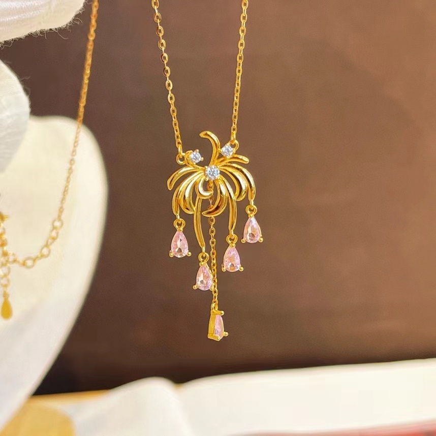 S925纯银烟花项链星如雨烟花序曲气质百搭锁骨颈链送女友礼物