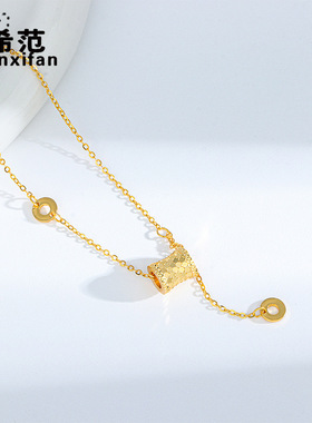 s925纯银鳞片小蛮腰项链时来运转轻奢风吊坠小众设计高级感送闺蜜