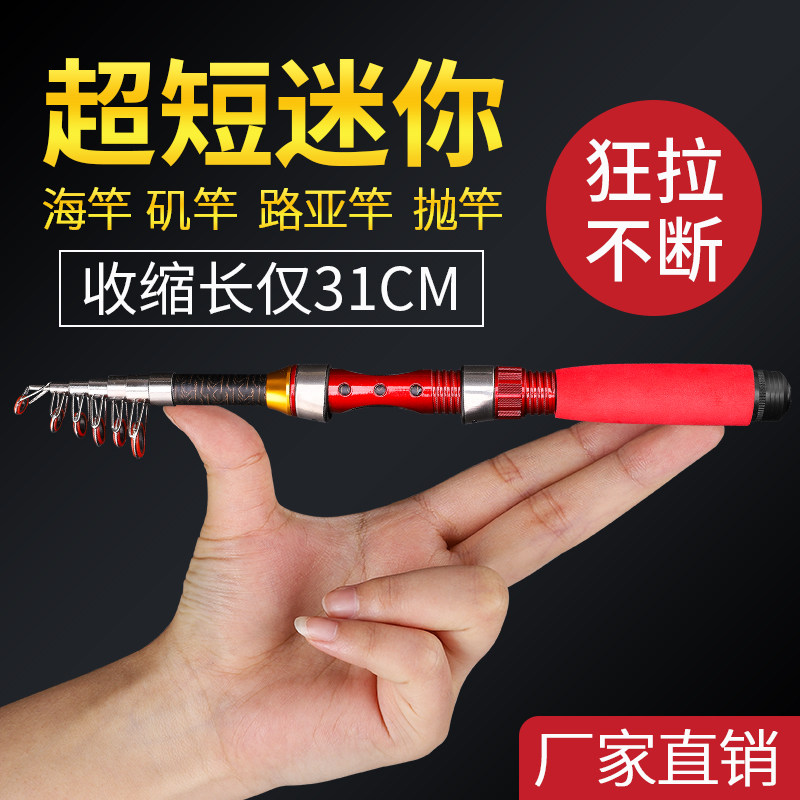 速发轮短节竿竿套装带超子全套渔具伸缩路亚海抛竿海杆超硬