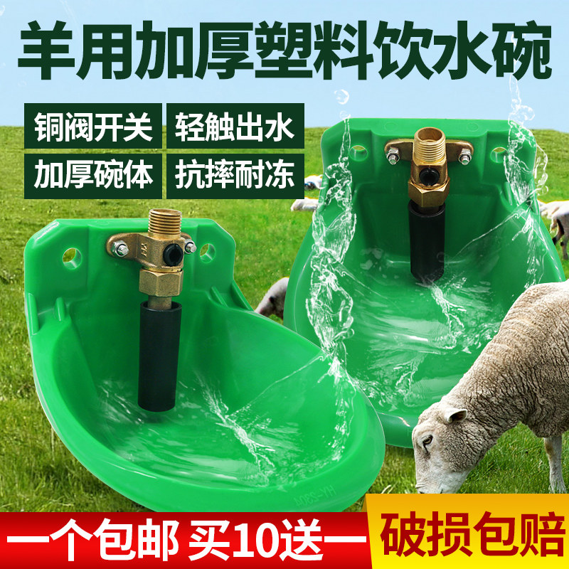 速发羊用饮水料加厚全碗羊自动饮水器羊喂水喝水碗塑套养羊设备饮