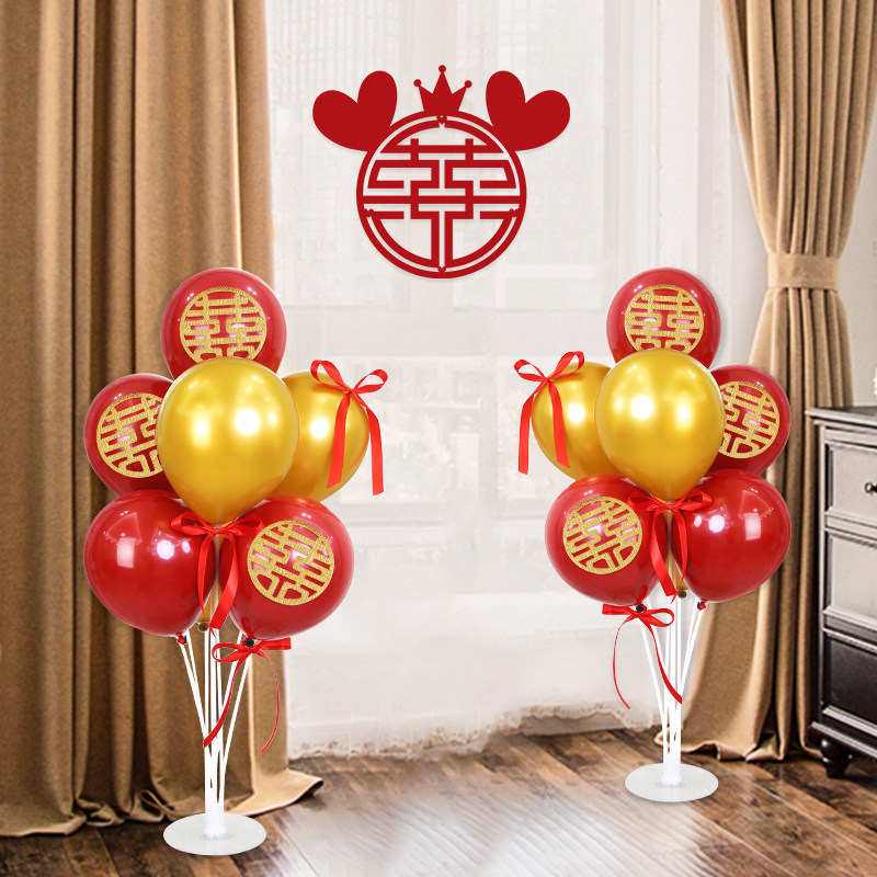 速发气架立柱桌飘支球装饰结婚婚房场座布置地飘路引汽球底景套装