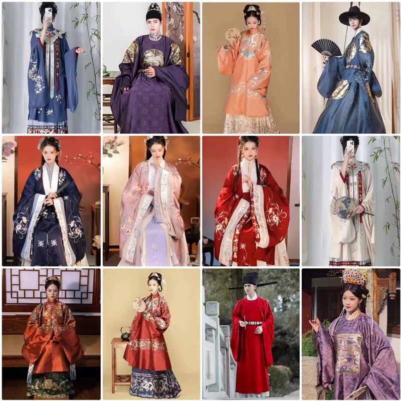 速发汉服婚服爸爸妈妈装中式明制婚礼父绣装刺母司仪礼服租赁