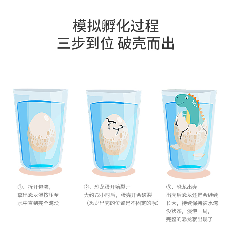 现货速发恐龙蛋儿童泡水可孵化霸王龙水养动物三角龙男孩孩玩具