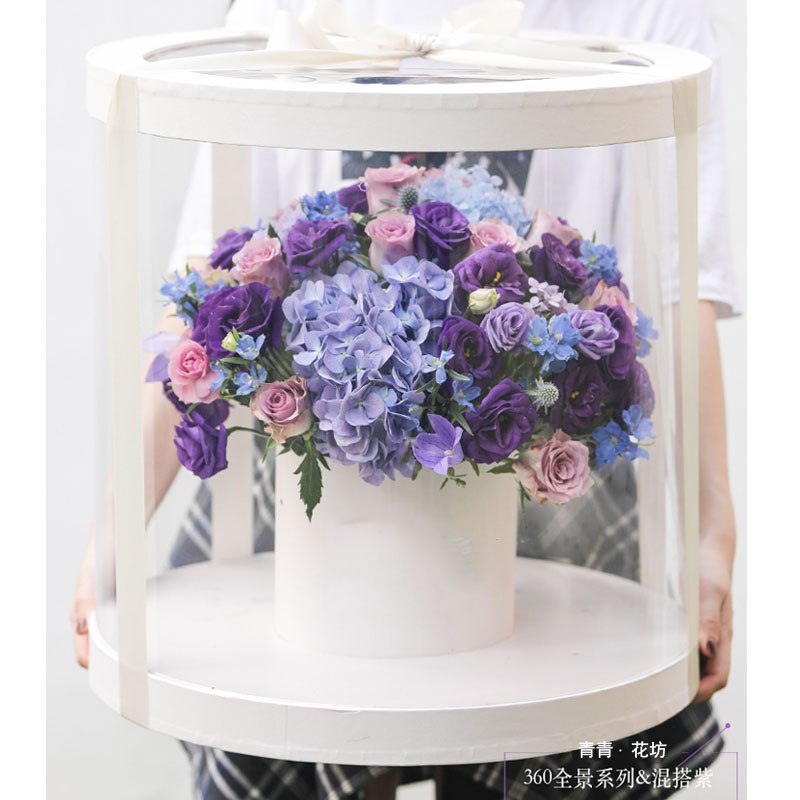 速发同城速递青岛北上京海玫瑰花盒礼朋友生日花店送花上门