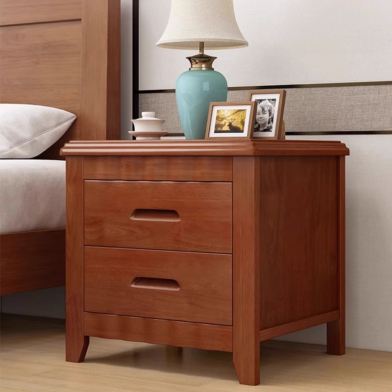 速发实木床头柜简约家用架室新中式收纳柜小型置卧物简易储物柜子