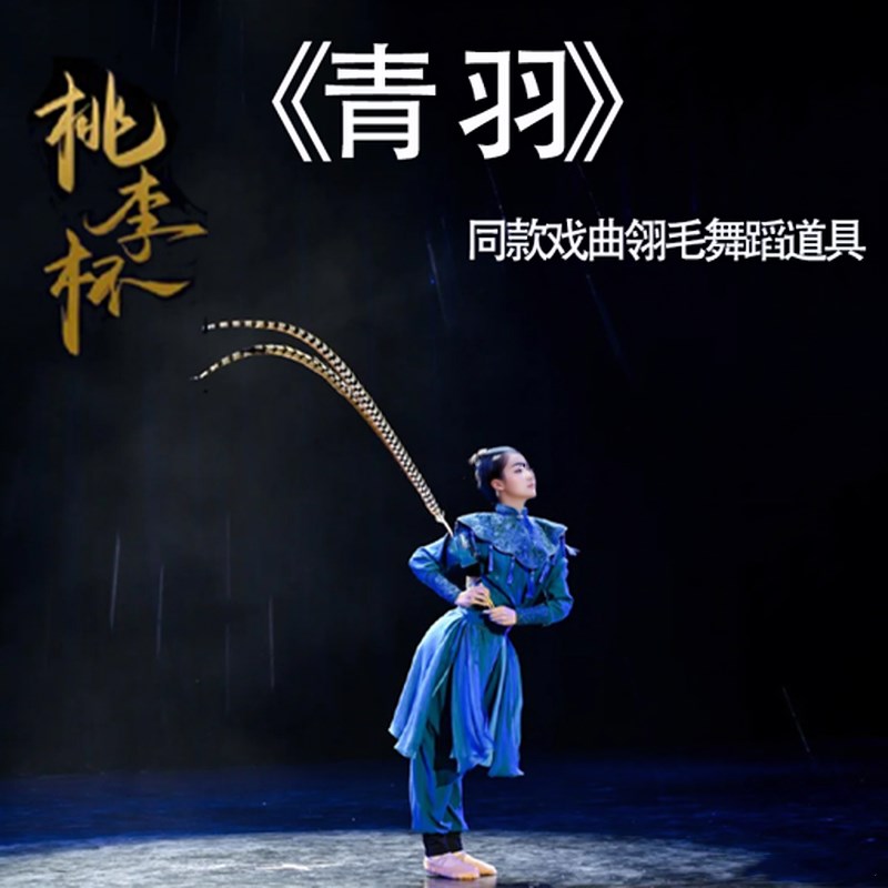 速发戏曲翎毛翎羽青羽舞蹈道具翎毛古典舞毛舞羽跳翎羽翎子毛头饰