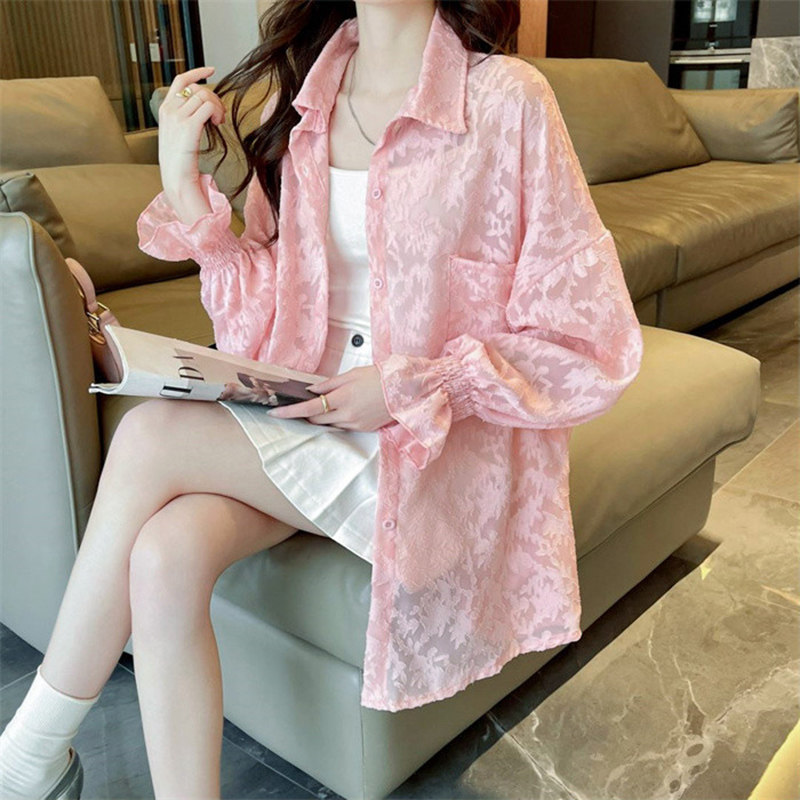 速发中长款季款透气开提空调服夏薄2024新款骑车防晒衣衫花外套