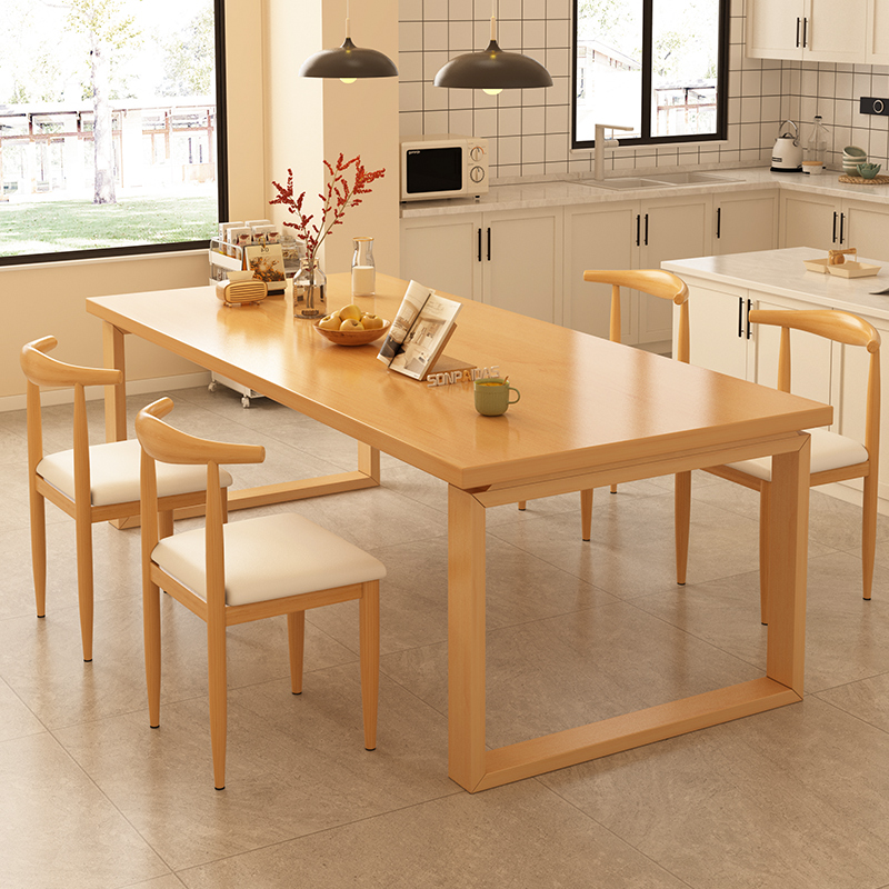 速发桌桌家用客厅实木腿大吃桌书桌板饭桌子餐饮商用长方形餐餐椅