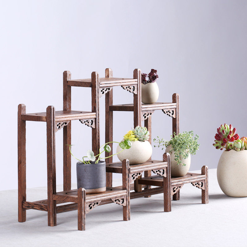 速发雅古斋红木茶道/零配 多具架小博轩架 鸡翅木实木托架茶宝阁